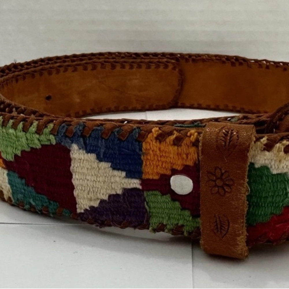 Colorful Woven Leather Belt